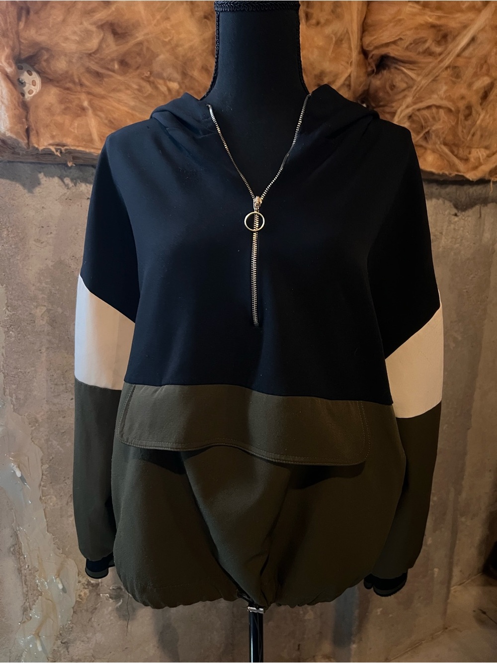 Zara Colorblock Hooded Pullover
